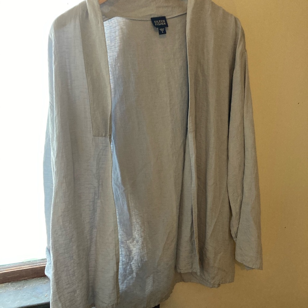 RAW SILK & LINEN Eileen Fisher summer blazer